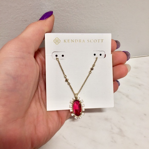 ✨🆕✨ Kendra Scott Brett pendant clear pink - Picture 3 of 4